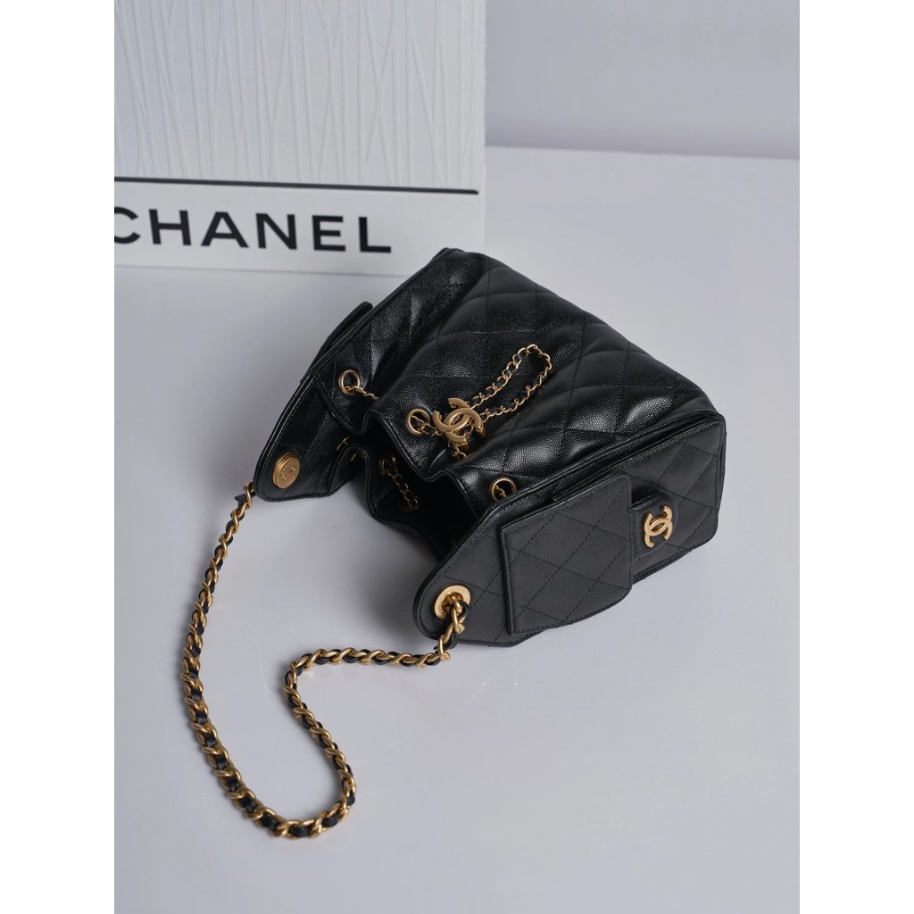 [เกรด Daigou] 26c CHANEL 25Bag/mini [Chalie Chain Bag Oil Wax Leather Shoulder Bag mini Female Black