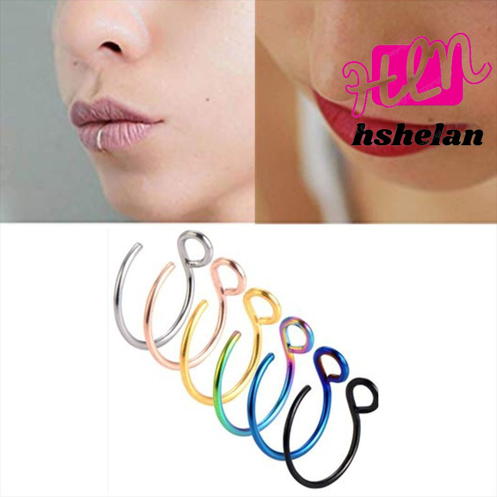 HHSHELAN ผู้หญิง Septum Non-Piercing ของขวัญที่เป็นเครื่องประดับ