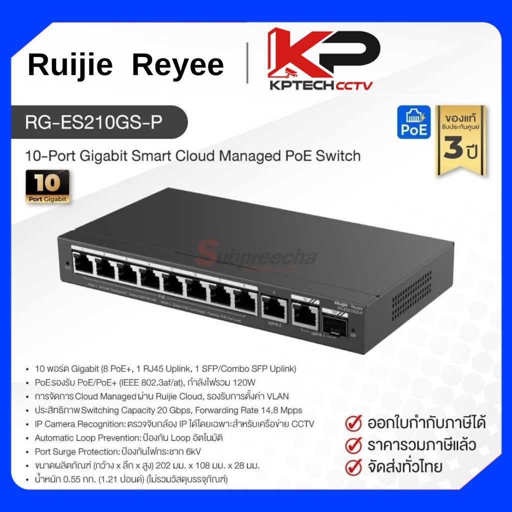 RG-ES220GS-P / Ruijie-Reyee 20-Port Gigabit Smart Cloud Managed PoE Switch