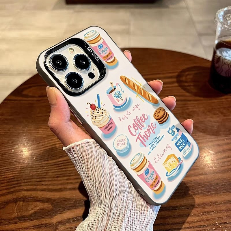 เคสโทรศัพท์แข็งกันกระแทกขนมขนมปังภาษาอังกฤษสร้างสรรค์เข้ากันได้iPhone 16PROMAX 13 14 XR 7/8PLUS 15PR