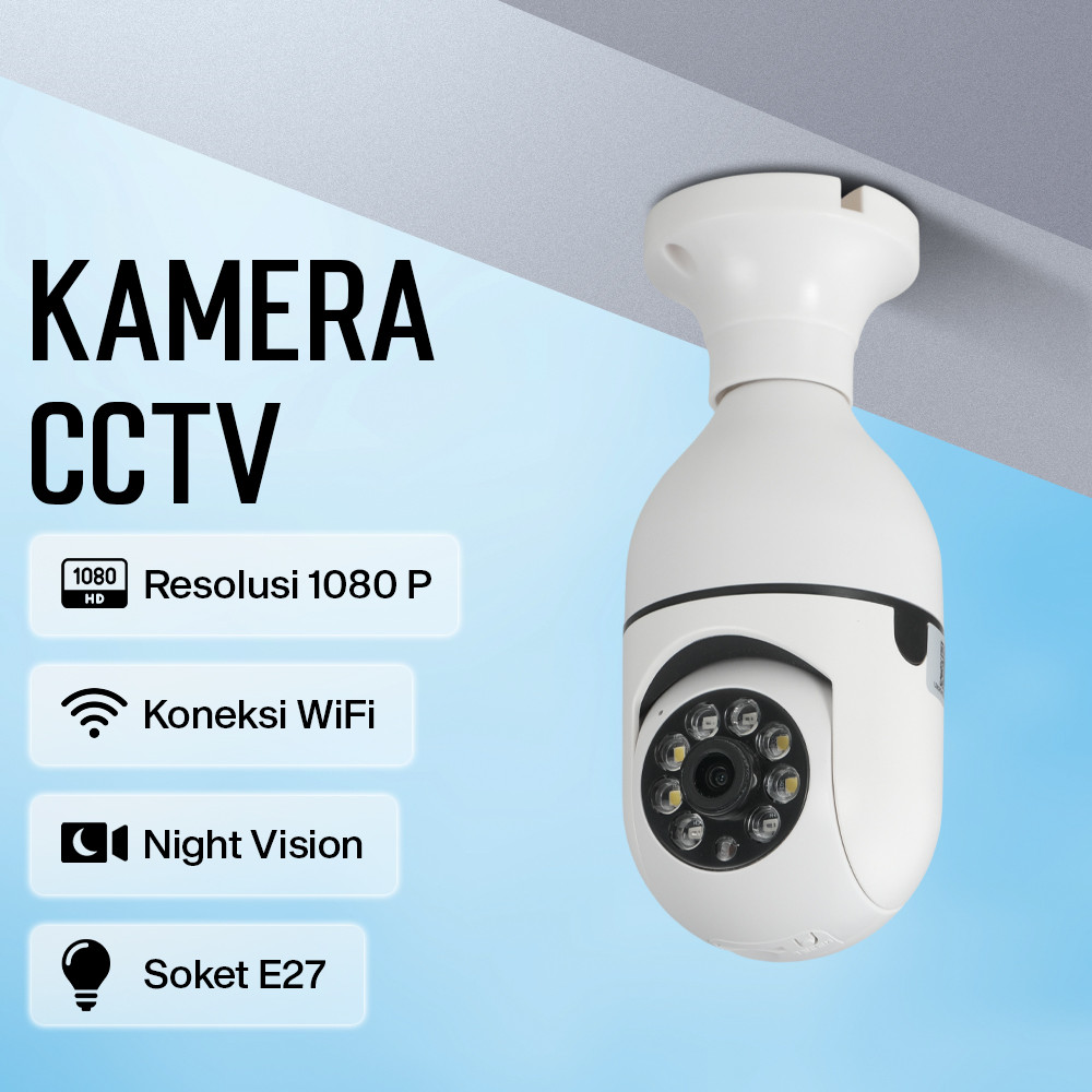 กล้องวงจรปิดในร่มหลอดไฟ WiFi IP กล้อง IR Detection E27 1080P 2MP