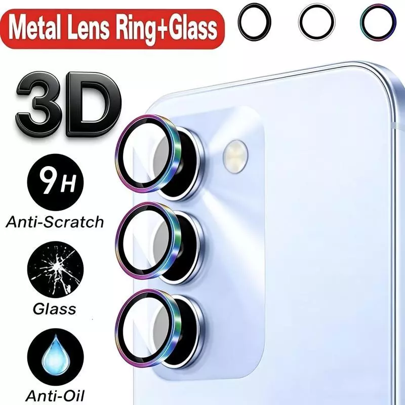 กระจกกันรอยเลนส์กล้อง สำหรับ Realme C100 5G พร้อมแหวนโลหะ กระจกป้องกันกล้อง ขอบเป็นโลหะอลูมิเนียม ฟิล์มเลนส์กล้อง