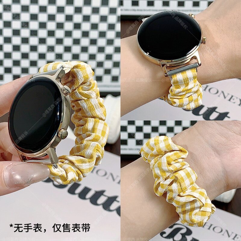 เหมาะสําหรับ Huawei GT6/5/4 สายนาฬิกาผ้ายืดหยุ่นลายสก๊อต Scrunchy แหวนสายรัดข้อมือ GT3/2 ที่ไม่ซ้ําก