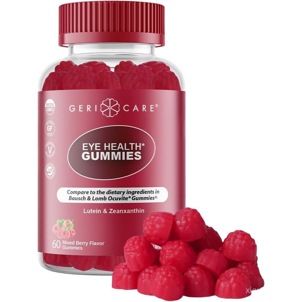 GeriCare Eye Support Gummies, เปรียบเทียบกับ Bausch and Lomb Ocuvite Gummy, Lutein & Zeaxanthin Visi