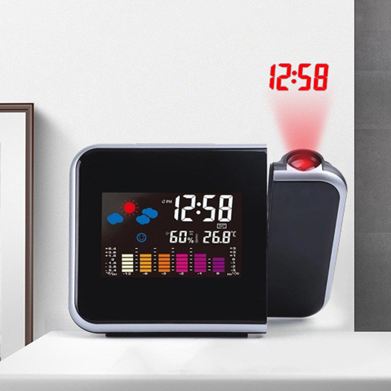 ZB1-80 หน้าจอสีหมุนนาฬิกาอิเล็กทรอนิกส์หน้าจอสีอิเล็กทรอนิกส์นาฬิกาสภาพอากาศ Forecast Projection C