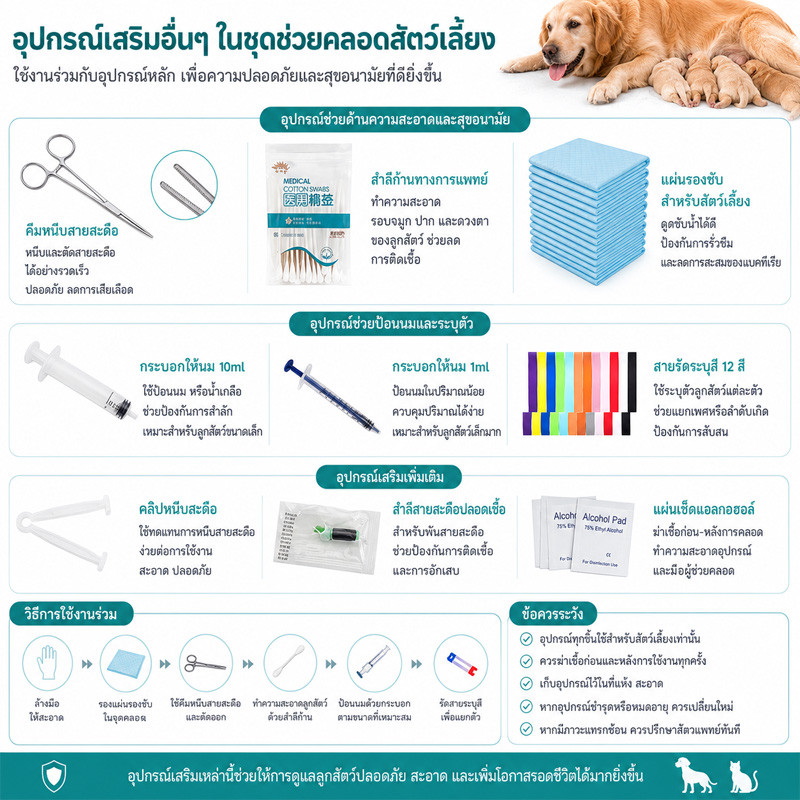 ผลิตภัณฑ์สําหรับสัตว์เลี้ยง อุปกรณ์ทำคลอดหมา ทำคลอดแมว รูปที่ 3