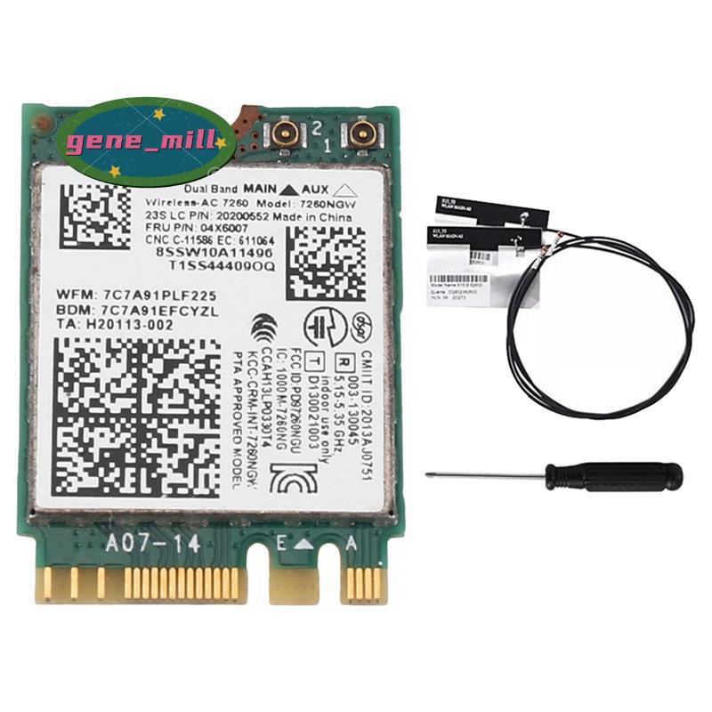 การ์ด WiFi 2.4G/5G + เสาอากาศ 04X6007 7260NGW 7260AC BT4.0 สําหรับ X250 X240 X240S X230S T440 W540 T