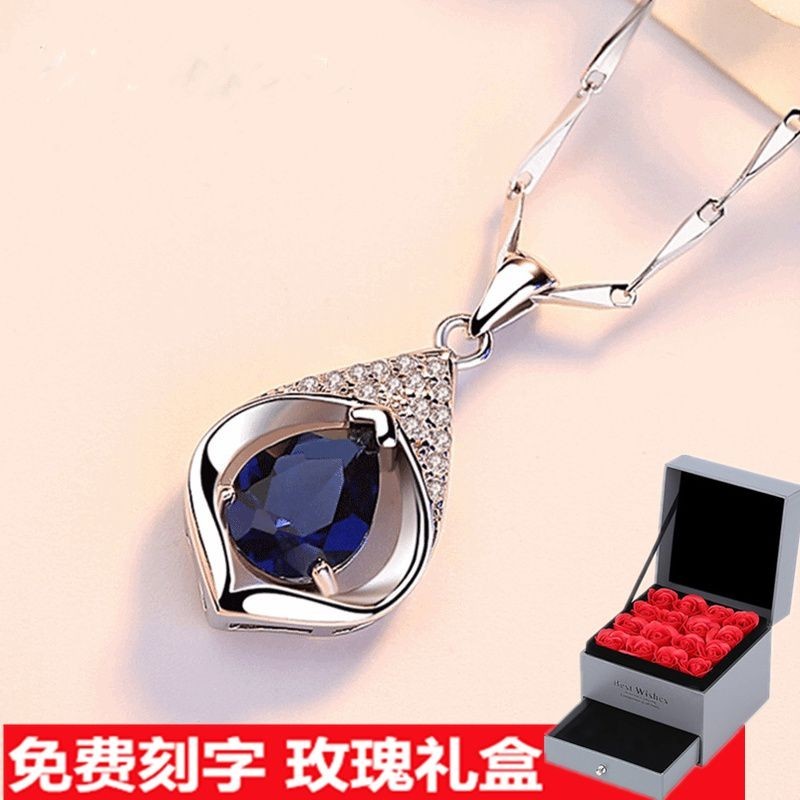 Qixi ของขวัญแฟน S999 สร้อยคอเงินหญิงเครื่องประดับเงินแท้ Clavicle Chain All-Match Simple 5.6