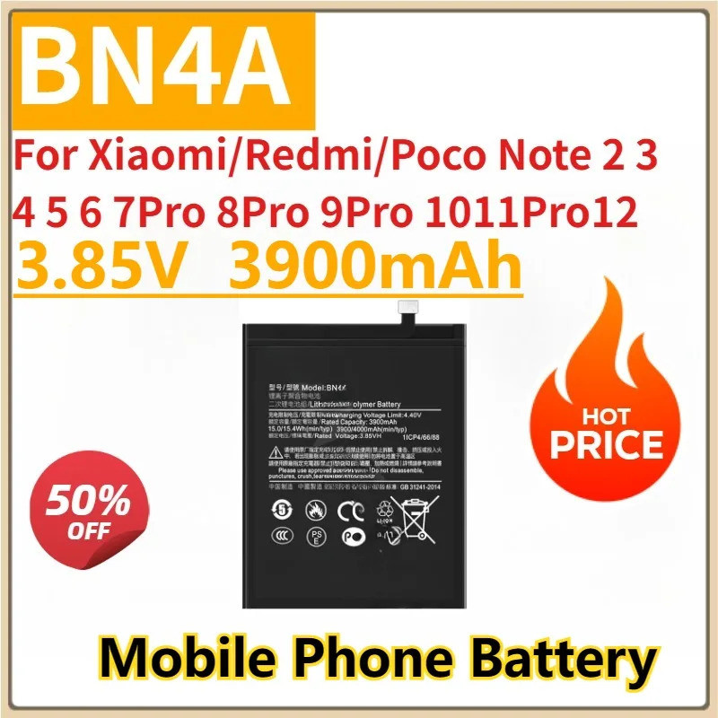 ใหม่ BM57 BN45 BN46 BN62 BN55 BM53 BN59 BP42 แบตเตอรี่ 3.85V 3900mAh สําหรับ Xiaomi/Redmi/Poco หมายเ