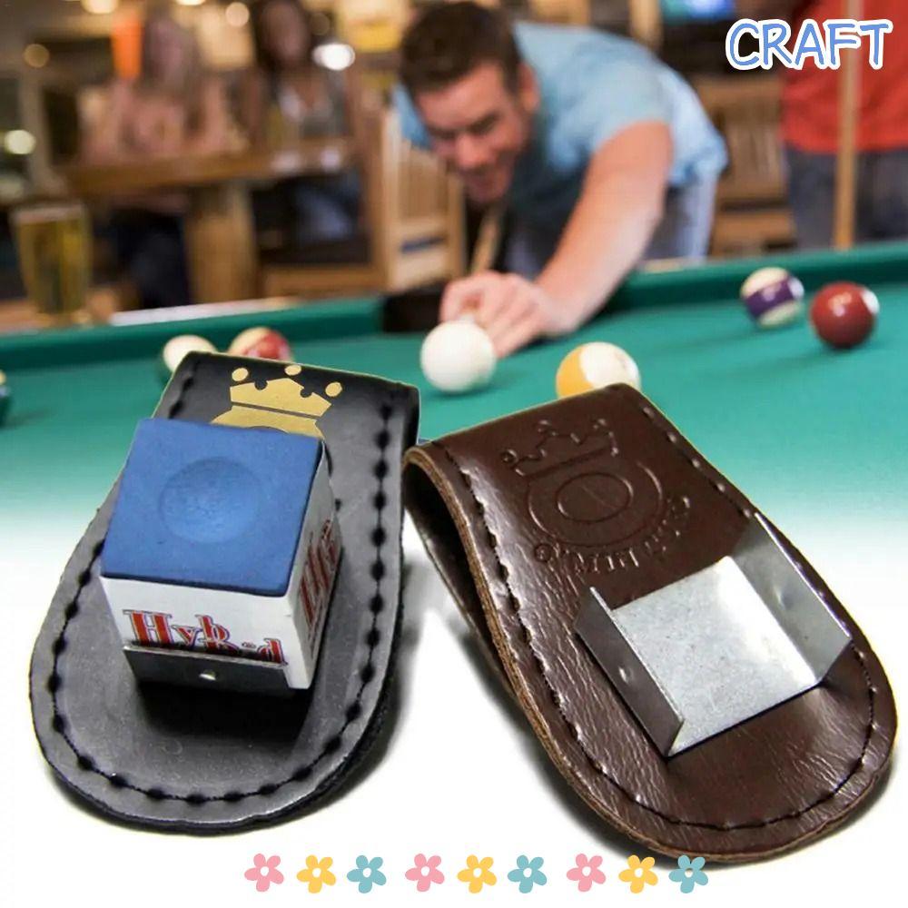 Craft 1 ชิ้น กระเป๋าถือชอล์กบิลเลียด มีแม่เหล็กและที่ติด สำหรับ cue supplies และการพกพาสะดวก