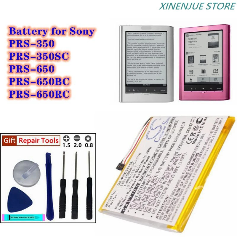 E-book E-reader แบตเตอรี่ 3.7V/900mAh LIS1459MHPC9SY6,1-853-016-11 สําหรับ Sony PRS-350,PRS-350SC,PR
