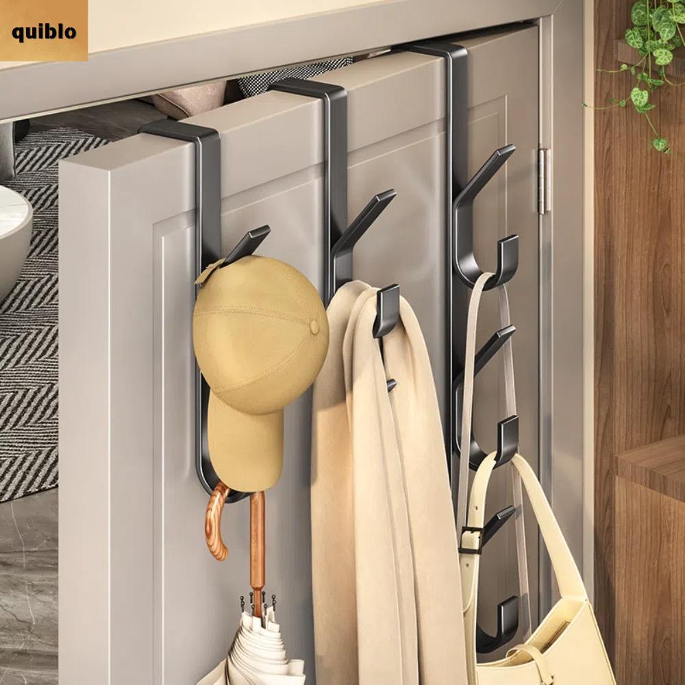 QUIBLO ตะขอโลหะ, ฟรี-Punch Multifunctional Door Hanging Hook, Door Back Type Over The Door Hat Coat Hanger Home