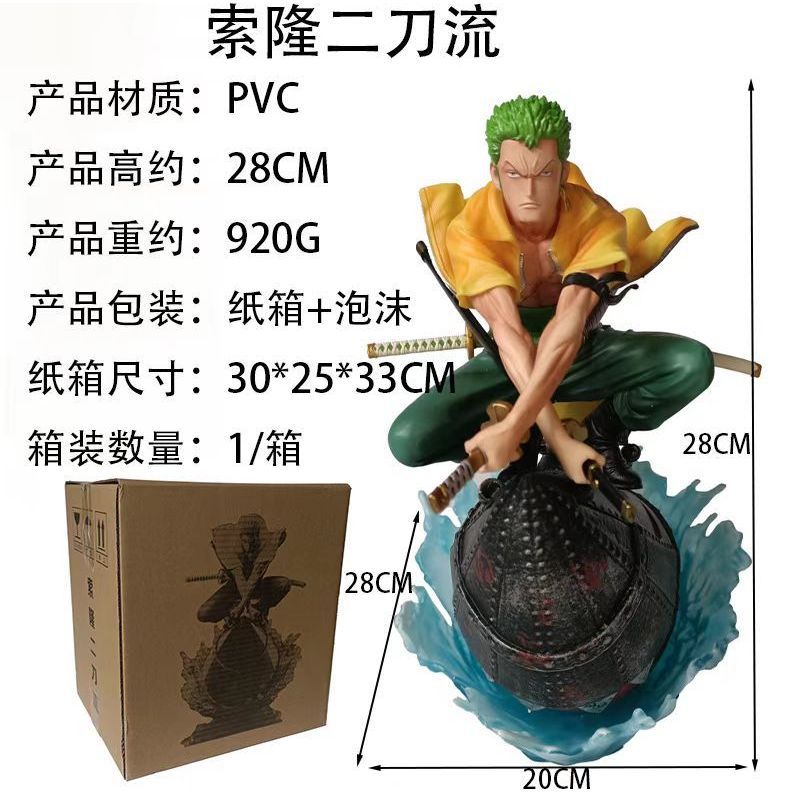 รูป Zoro สองมีดไหลคืนตัวแรกเปิดตัว Zoro เดสก์ท็อปตกแต่งอะนิเมะรุ่น
