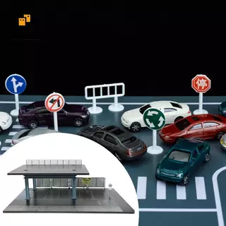 KOZEEY 1 64 Scale ที่จอดรถโรงรถ Diorama จอแสดงผลเดสก์ท็อปสําหรับ Hot Wheels รถ Miniatures ตู้โชว์