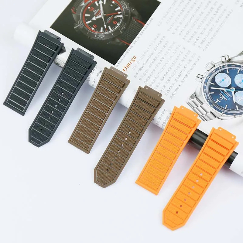 Men's Rubber Strap For HUBLOT Series Sports Strap 19mm*29mm Women's Silicone Rubber Strap Folding Bu