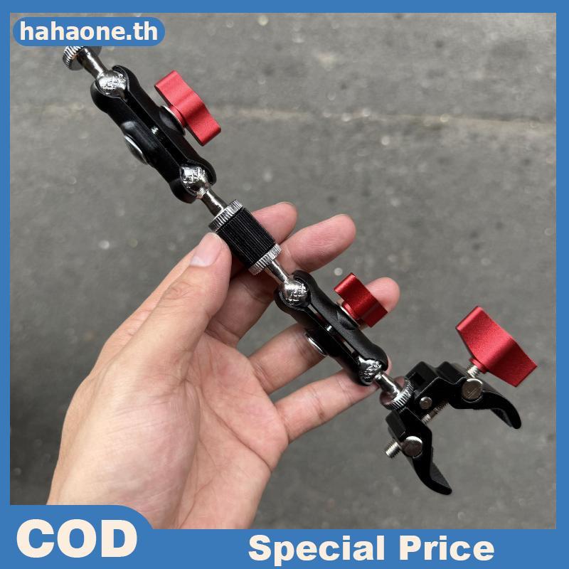 Hahaone Metal Super Clamp พร้อม Magic Arm 1 ชุดกล้อง Double Ball Head รองรับสําหรับ Monitor Video Shoot TH