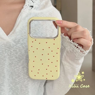 เคสไอโฟน17เคสผิวหนัง ลายจุด หัวใจ มินิมอล อ่อนโยน สไตล์ฮิต สำหรับiPhone 16 15 11 17 13 AIR 14 12 Pro Max 15 16 Plus XR X