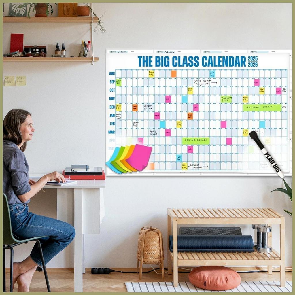 2025-2026 ปี Planner 2025 ถึง มิถุนายน 2026 ปฏิทินวิชาการโรงเรียน Dry Erase Organizer สําหรับสอบ mea