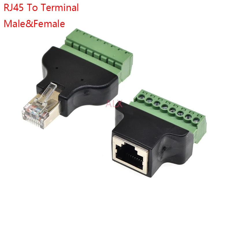1 ชิ้นคุณภาพสูง RJ45 ถึงสกรู Terminal Adaptor RJ45 ชาย/หญิง 8 Pin Connector RJ45 Splitter สําหรับกล้