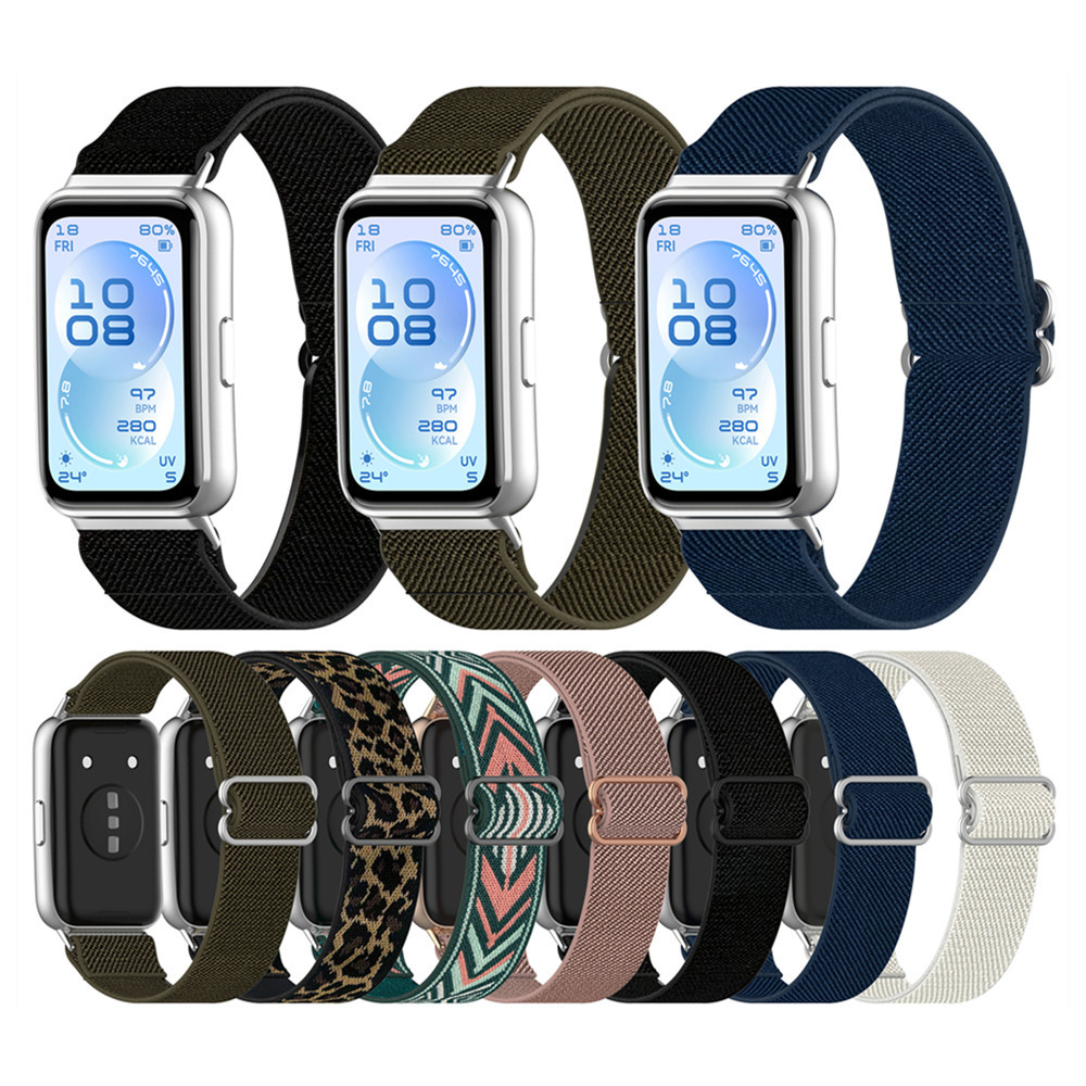 สายนาฬิกาสำหรับ Huawei Band 11 11Pro ทำจากไนลอนยืดหยุ่น หัวเข็มขัดแบบเลื่อนได้ ถักทอแบบยืดหยุ่น สวมใส่สบาย เหมาะสำหรับเล่นกีฬา