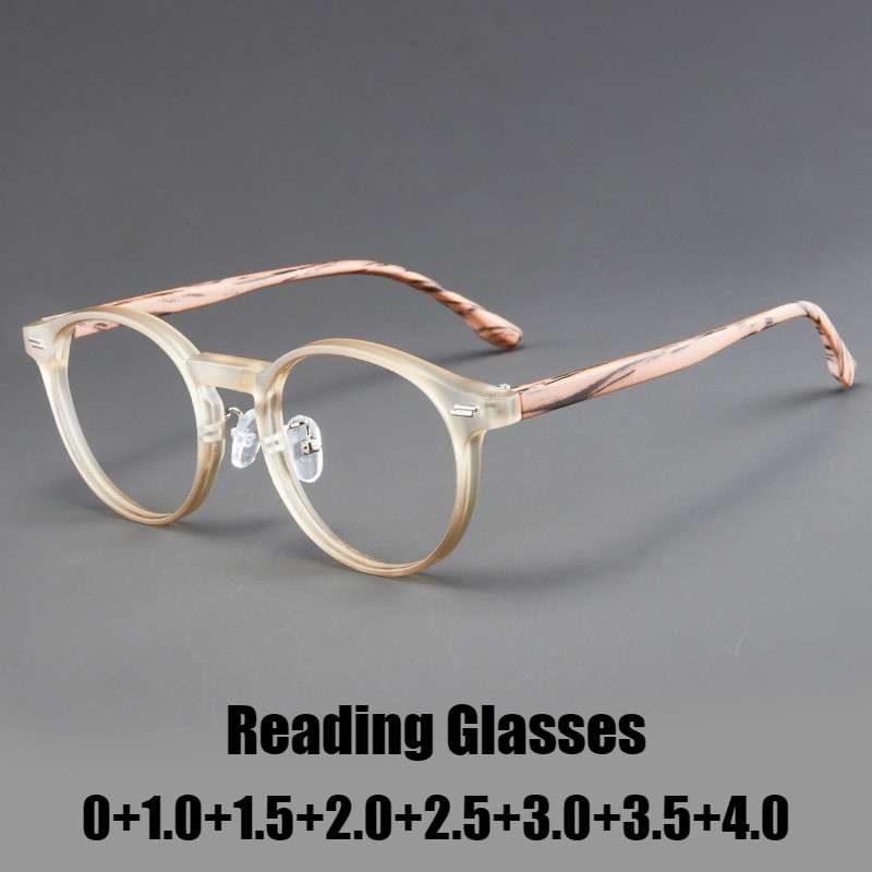 2026 ใหม่ Vintage รอบกรอบแว่นตาอ่านหนังสือ Unisex Ultra-Lightweight แฟชั่นแว่นตาอ่านหนังสือ Prescrip