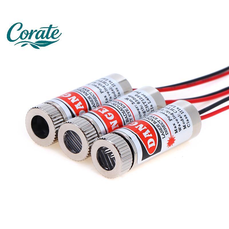 [Crate] 650nm 5mW Red Point/Line/Cross Laser Module Laser Head Laser Tube 3v-5v Dotted Laser Head ใช