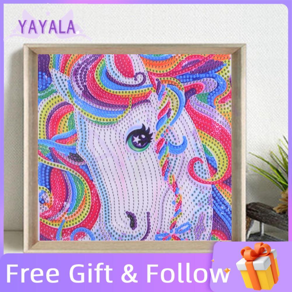 Yayala ชุดเพชรจิตรกรรม 11.81 X 9.84in 5d เรซิ่น Rainbow Horse DIY 5D โดยหมายเลขสำหรับ Home Wall Deco