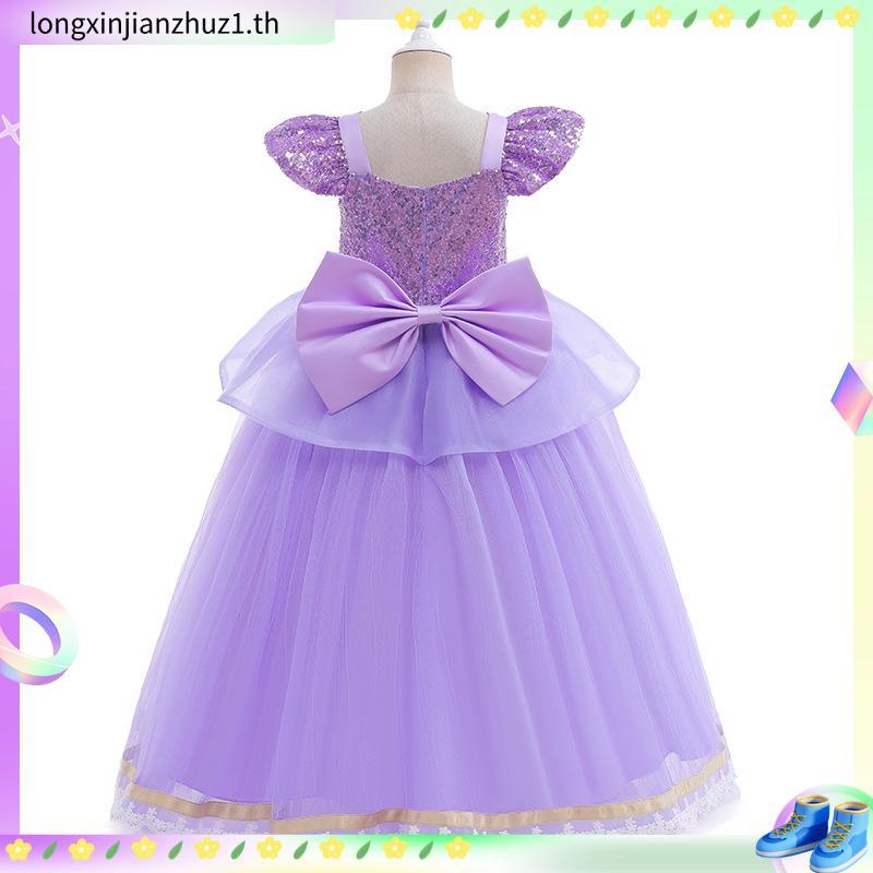 ชุดเดรสคอสเพลย์เจ้าหญิง Le Pei Rapunzel สีม่วง สําหรับเด็กผู้หญิง เหมาะกับงานปาร์ตี้ฮาโลวีน