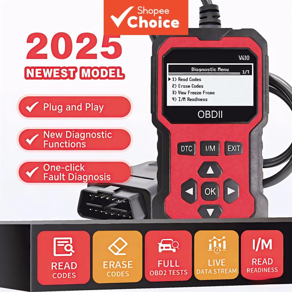 เครื่องสแกนเครื่องยนต์รถยนต์ขั้นสูง OBD II รหัสข้อผิดพลาดผู้อ่านและล้างโปรโตคอล OBD2 ตั้งแต่ปี 1996