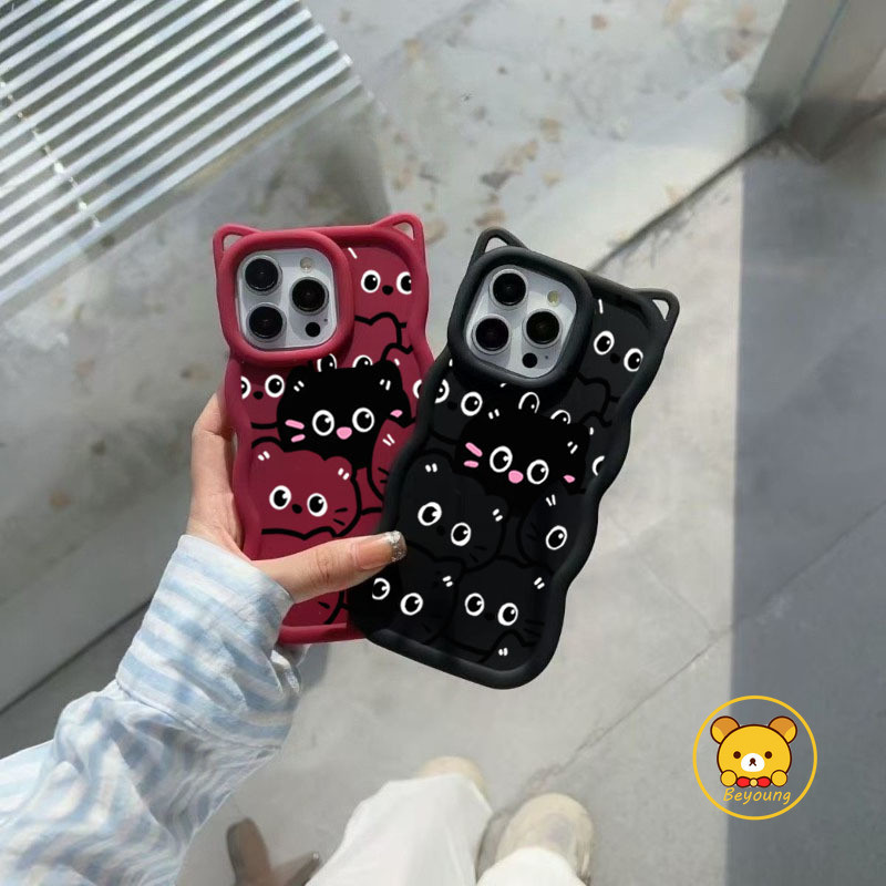3D Waveหูแมวเคสโทรศัพท์สําหรับVivo T4X T4 T3X T3 Lite T2X T2 Pro Y95 Y93 Y91 Y91C Y12 Y12A Y12S Y11 