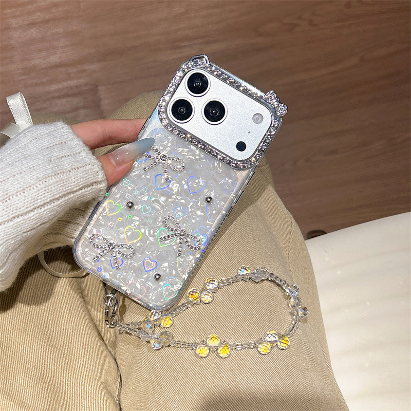 DIY ประกายเพชรสร้อยข้อมือกุทัณฑ์เคสโทรศัพท์เข้ากันได้สําหร รูปที่ 4