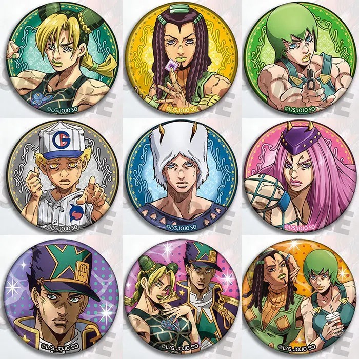 JoJo Bizarre Adventure Stone Ocean Anime Badge Jolyne Cujoh Jotaro Kujo Enrico Pucci กระเป๋าเป้สะพาย