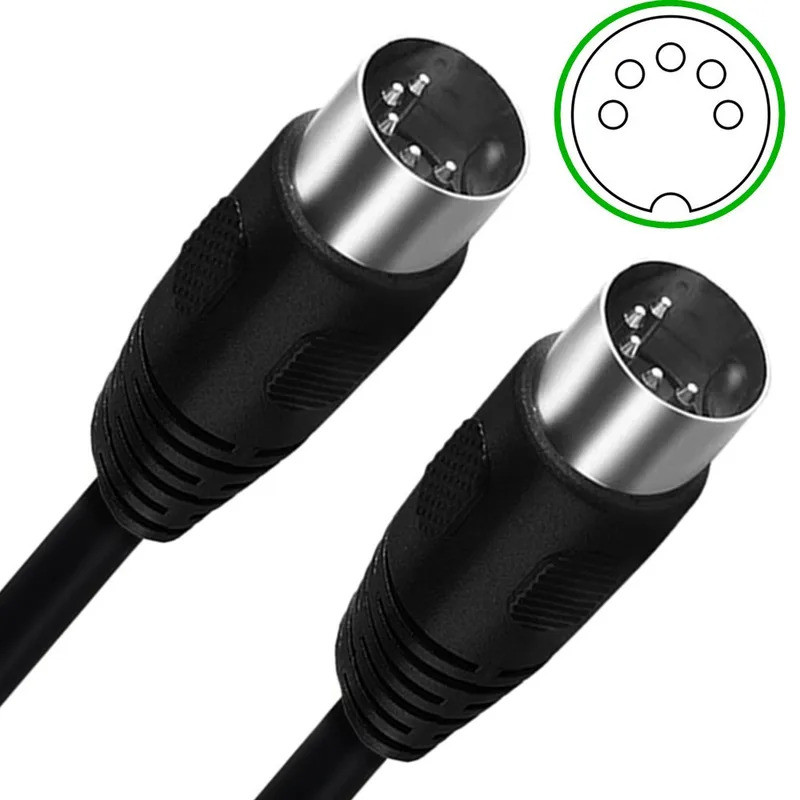 MIDI 5pin Extension Cable,MIDI 5-Pin DIN ชาย/หญิง Audio MIDIAT อะแดปเตอร์สําหรับ MIDI คีย์บอร์ด 0.5M