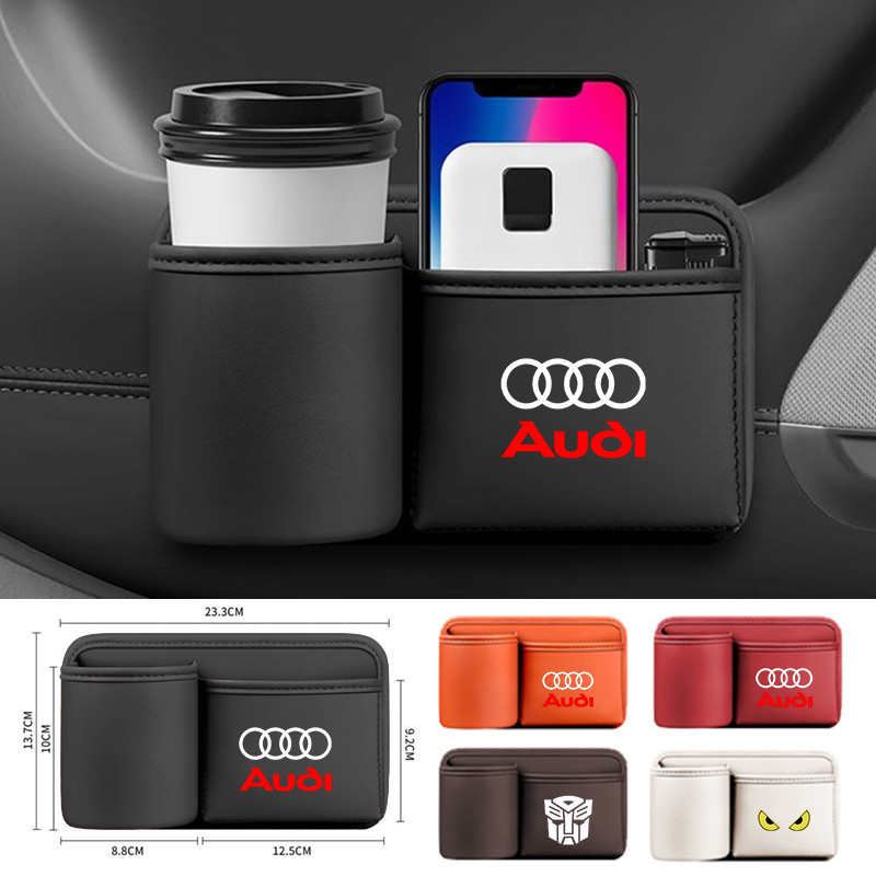Audi รถกล่องเก็บรถคอนโซลกลางถ้วยน้ําชั้นเก็บโทรศัพท์กล่อง PU หนังรถอุปกรณ์เสริม,สําหรับ Audi A3 8l 8