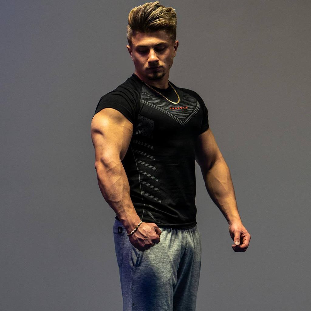 Coach Sports T-shirt Muscle Tights High Elastic Training Clothes Short-Sleeved Workout Clothes Nl6d