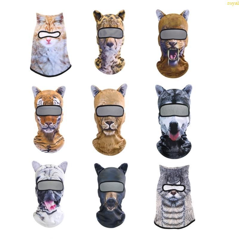 (ส่วนลดสูง)oyalking.th 3D สําหรับแมวสุนัขสัตว์ Balaclava หมวกอุ่น Party Full Face สําหรับกลางแจ้ง Sp