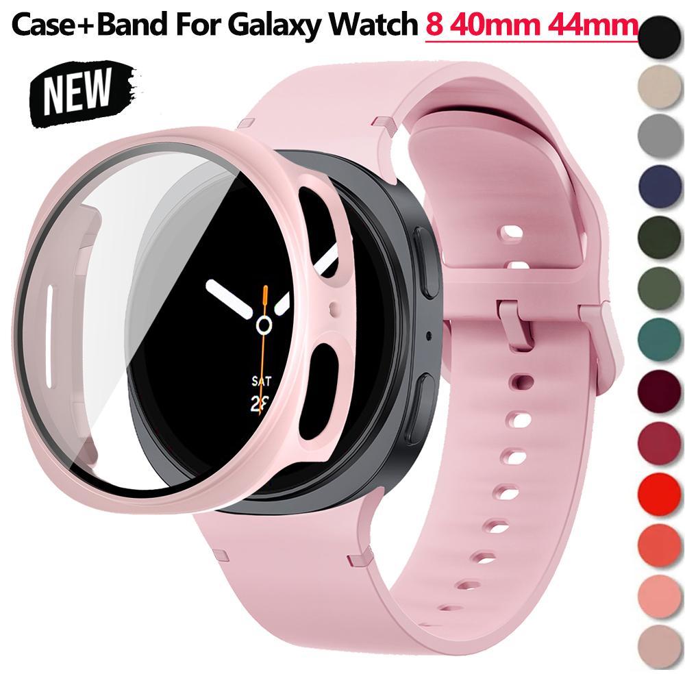 Original Band + สําหรับ Samsung Galaxy Watch 9 8 44 มม.40 มม.,กีฬาเข็มขัดเปลี่ยนสร้อยข้อมือ Correa + ฝาครอบ + แก้ว Galaxy Watch 9 8 สาย