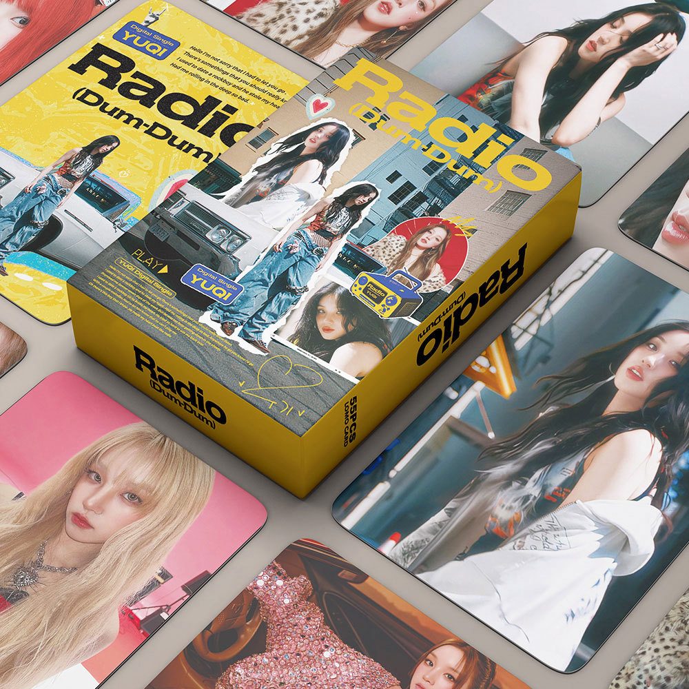 55 YUQI Photocards เพลง YUQI วิทยุเดี่ยวสินค้าสนับสนุน Lomo Card Kpop โปสการ์ด