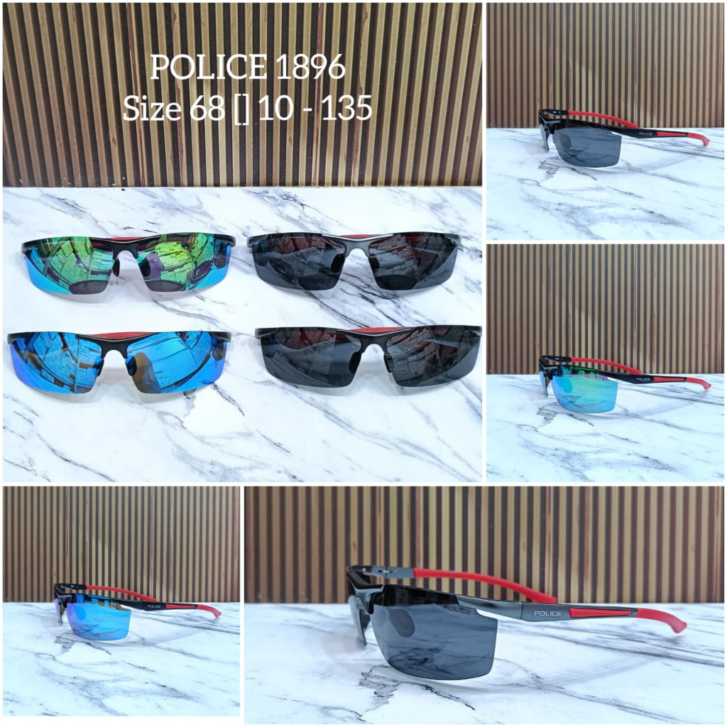 POLICE BRAND SPORT GLASSES TYPE 2120 ใหม่ล่าสุด POLARIZED ANTI-GLARE ANTI-RADIATION COOL CURRET FIBE