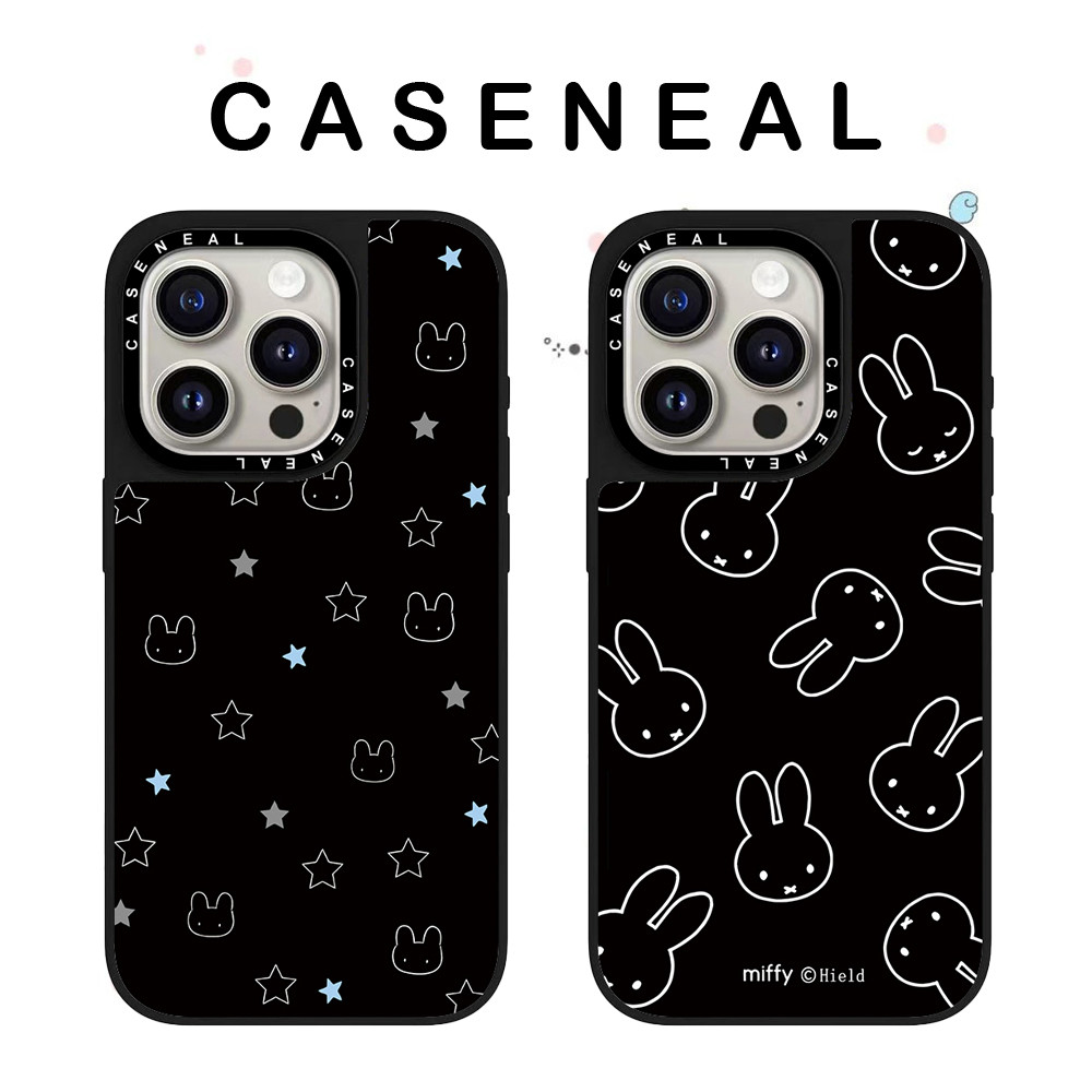 CASENEAL Line Miffy Rabbit คุณภาพสูงกระจกเคสโทรศัพท์เหมาะสําหรับiPhone 17ProMax 17pro 17 air 16promax 16 15promax 15 14promax 13 13Promaxแฟชั่นAnti Drop Hard Case