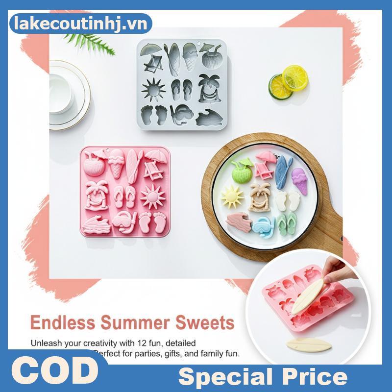 Lu DIY ฤดูร้อน Beach แม่พิมพ์ซิลิโคนสําหรับทําช็อกโกแลต Candy Ocean ปลาดาว Bakeware เค้กตกแต่งไอเดีย