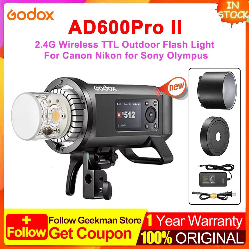 Godox AD600ProII AD600Pro II แสงแฟลชกลางแจ้งไร้สาย All-in-One TTL การซิงโครไนซ์ความเร็วสูงสําหรับ Ca