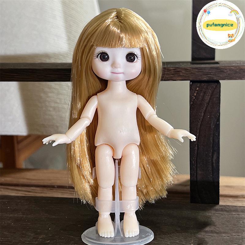 Pufangnice 1 ชิ้น 16 ซม.ตุ๊กตาที่แตกต่างกันแสดงออก,น่ารัก 1/8 ตุ๊กตา BJD, 13 ข้อต่อเคลื่อนย้ายได้ตุ๊
