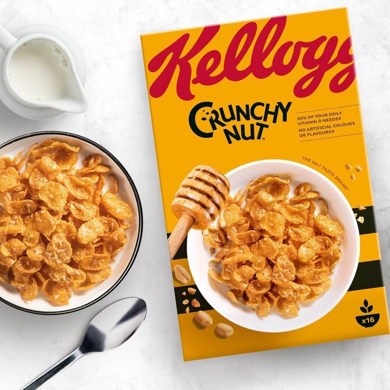 UK Daigou Kelloggs Kelloggs Nut Peanut Honey Oatmeal อาหารเช้าเพื่อสุขภาพสําหรับเด็ก แคลอรี่ต่ํา 460