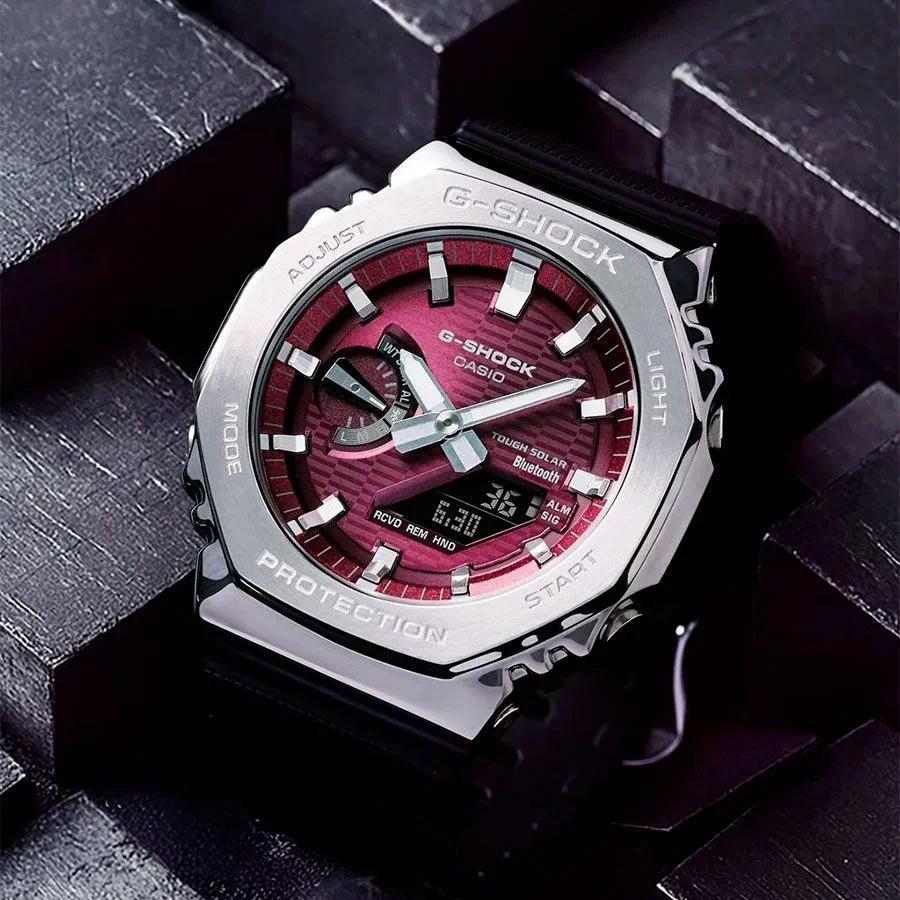 G//shock GBM-2100A-4B กันน้ําแฟชั่นนาฬิกาควอตซ์ 2100MG-1APFM G-STEEL กีฬาเรซิ่นสายนาฬิกา b864