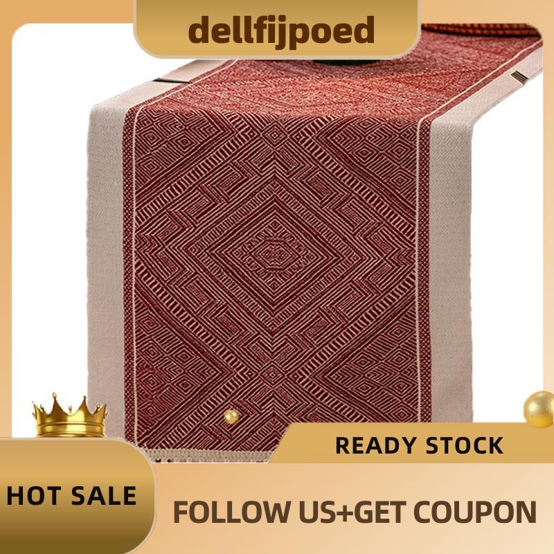 dedellijpoedRed Christmas Table Runner 14 X 71 นิ้ว Boho Table Runner Elegant Floral Jacquard Table 