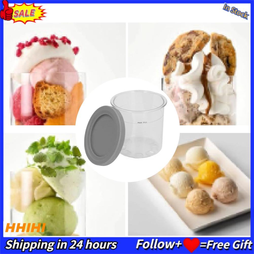 hhihi ถ้วยไอศกรีม Pints ​​พร้อมตัวเครื่อง PC โปร่งใสและฝา PET สีสันสดใส เหมาะสำหรับ NC299AM C300s Se