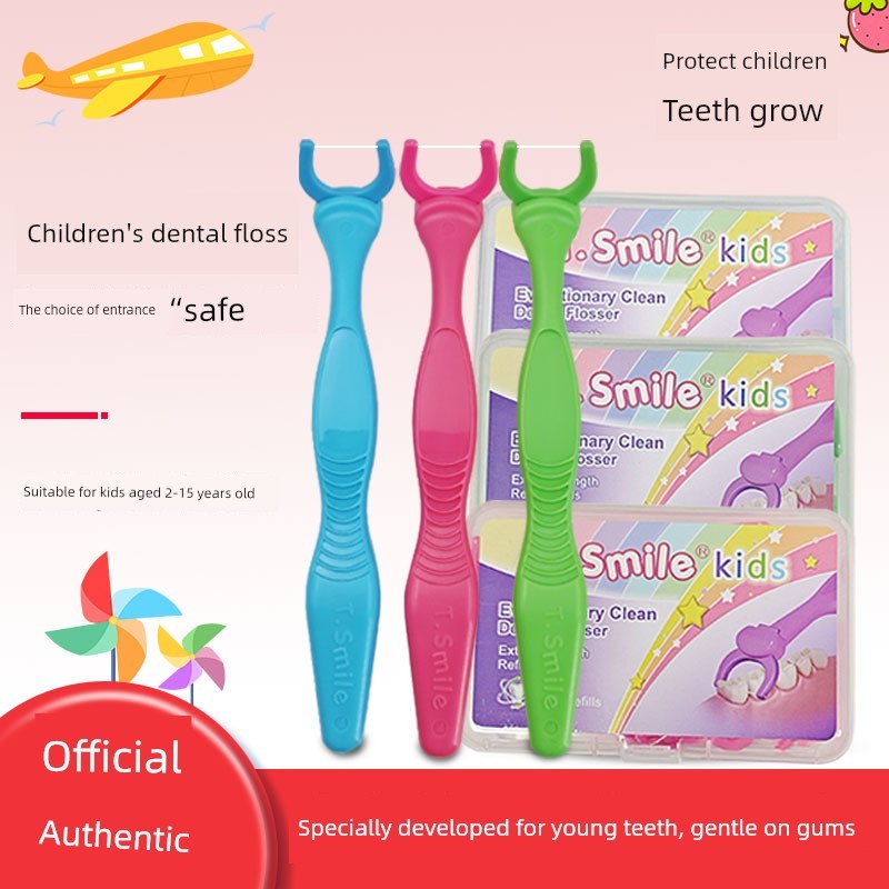 dental floss ไหมขัดฟัน ไหมขัดฟันสําหรับเด็กไหมขัดฟันในครัวเรือนละเอียดพิเศษหลังจากไหมขัดฟันหนุ่มด้าม