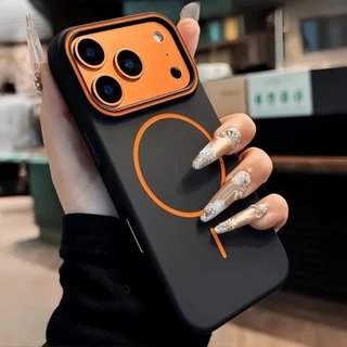 หรูหรา Matte Soft Magnetic เคสโทรศัพท์สําหรับ iPhone 17 Pro Max 16 15 14 13 Pro Max Dual สีซิลิโคนพรีเมี่ยมปลอกนุ่มกันกระแทก