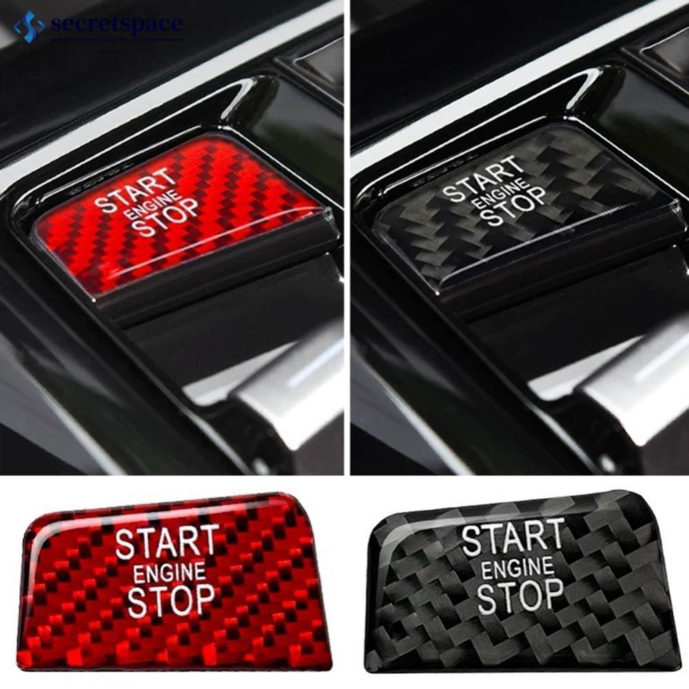 SECRETSPACE คาร์บอนไฟเบอร์รถเครื่องยนต์หยุดปุ่มสติกเกอร์สําหรับ BMW 5 Series G60 7 Series G70 2024-2